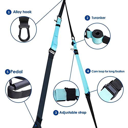 Szseven Correas de Ejercicio de suspensión de Peso Corporal de Banda de Resistencia para Equipo de Gimnasio de Gimnasio en casa