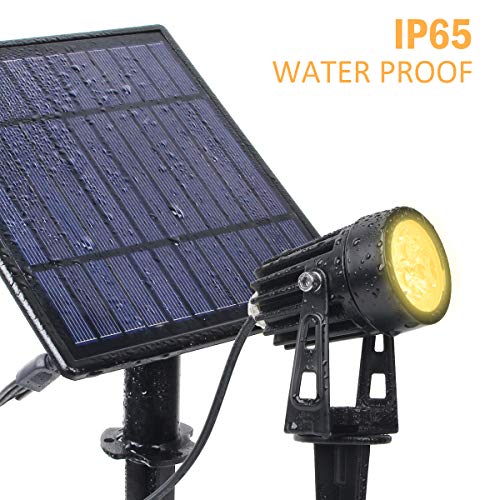 T-SUN led proyector Solar Exterior, Foco Solar led para Exterior, Blanco cálido 3000K, luz Solar con Impermeable IP65, 270 ° Ángulo Ajustable Farolas Solares.(4 Unidades)