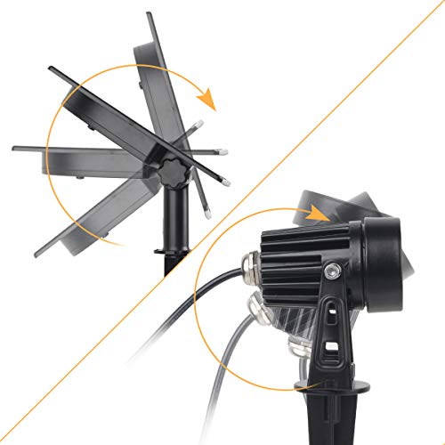 T-SUN led proyector Solar Exterior, Foco Solar led para Exterior, Blanco cálido 3000K, luz Solar con Impermeable IP65, 270 ° Ángulo Ajustable Farolas Solares.(4 Unidades)