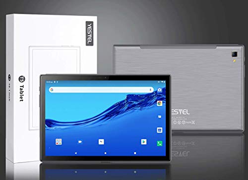 Tablet 10 Pulgadas, 5G Wi-Fi, 4G LTE Dual SIM, Android 10.0 YESTEL T5 Tablet PC, Procesador Octa-Core 1.6 GHz, HD Display, Face ID, 3 GB de RAM, 64 GB Ampliables hasta 128 GB, Color Gris
