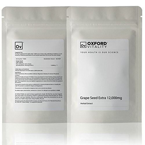 Tableta de Proantocianidinas de Semilla de Uva Extra 95 mg de Gran Fuerza 1000 Unidades + 120 Tabletas Gratis de TŽ Verde de 1000 mg