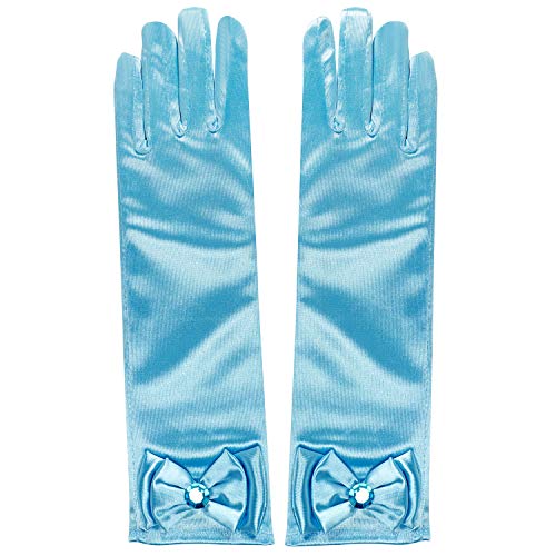 Tacobear Princesa Disfraz Accesorios Niña Princesa Collar Corona Guantes Pendiente Varita Mágica Pulsera Anillo Princesa Joyas Cosplay Accesorios (Azul- Princesa Elsa Cenicienta)