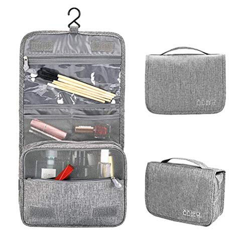 TANERDD Kit de Maquillaje Bolsa de cosméticos de Viaje Plegable portátil Bolsa de Afeitar para Hombres Artículos de tocador Impermeables para Mujeres Gran Capacidad Bolsa de baño,Rojo