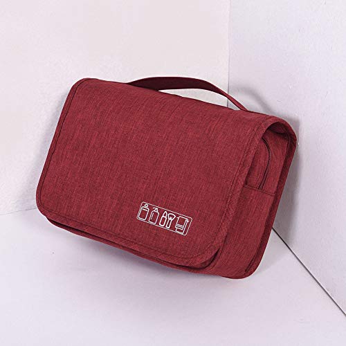 TANERDD Kit de Maquillaje Bolsa de cosméticos de Viaje Plegable portátil Bolsa de Afeitar para Hombres Artículos de tocador Impermeables para Mujeres Gran Capacidad Bolsa de baño,Rojo