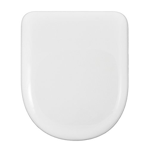 Tapa y asiento de WC blanco con frontal redondo y bisagra ajustable y desprendible