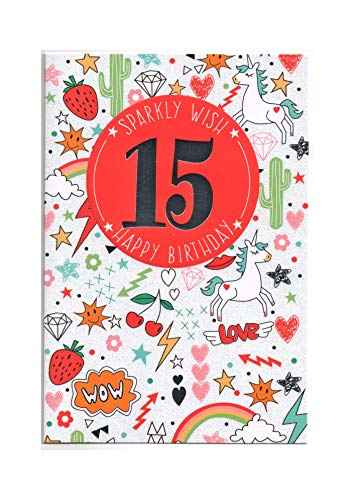 Tarjeta de cumpleaños para quince (15) año de edad, mensaje gratis de primera clase (Reino Unido)