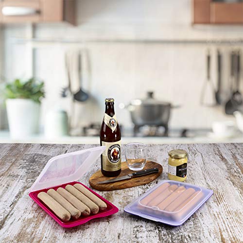 TATAY Lote 2 Porta Embutidos y Alimentos FRESH en Colores Verde y Azul, medidas 17 x 3.2 x 25.2 cm … (Azul, Naranja, Verde y Rosa)