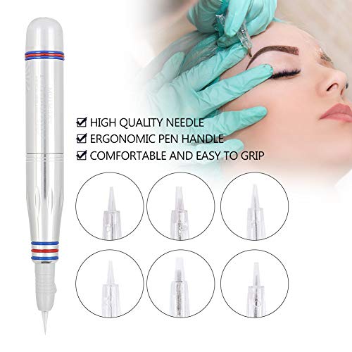 Tatuaje de cejas semi permanente del maquillaje de la pluma de la máquina del tatuaje belleza de labios Eyeliner de la ceja con 6 agujas (UE)