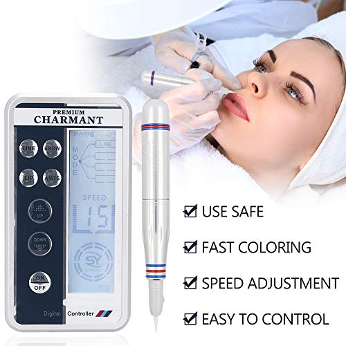 Tatuaje de cejas semi permanente del maquillaje de la pluma de la máquina del tatuaje belleza de labios Eyeliner de la ceja con 6 agujas (UE)