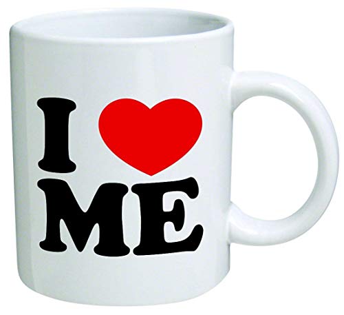 Taza con texto "I Love Me"