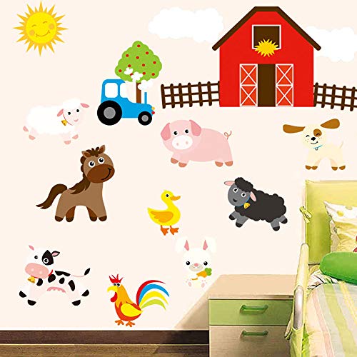 TBEPAE Granja Diseñado Craft Etiqueta de la Pared, del bebé del niño, Dormitorio, Cocina, salón Pegatinas de Pared (58.5 * 48cm / 23.03 * 18.91 Pulgadas)
