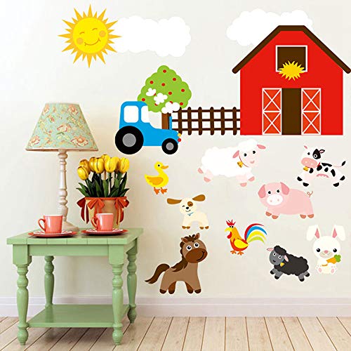 TBEPAE Granja Diseñado Craft Etiqueta de la Pared, del bebé del niño, Dormitorio, Cocina, salón Pegatinas de Pared (58.5 * 48cm / 23.03 * 18.91 Pulgadas)