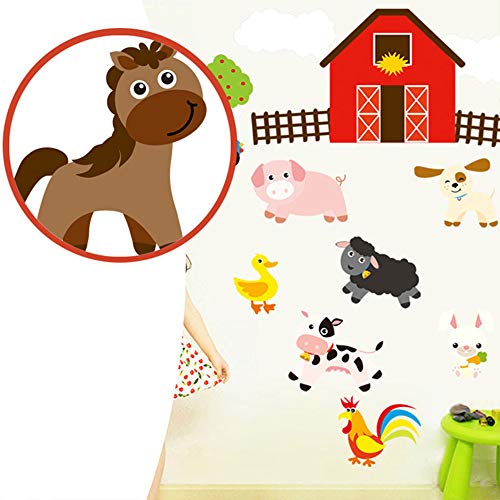 TBEPAE Granja Diseñado Craft Etiqueta de la Pared, del bebé del niño, Dormitorio, Cocina, salón Pegatinas de Pared (58.5 * 48cm / 23.03 * 18.91 Pulgadas)