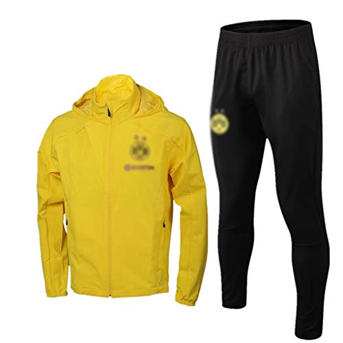 TD Ropa de Deporte de Manga Larga con Cremallera Completa con Capucha for niños Gimnasio al Aire Libre Tapa y los Pantalones de Hombres Rompevientos FY0042 (Size : S)
