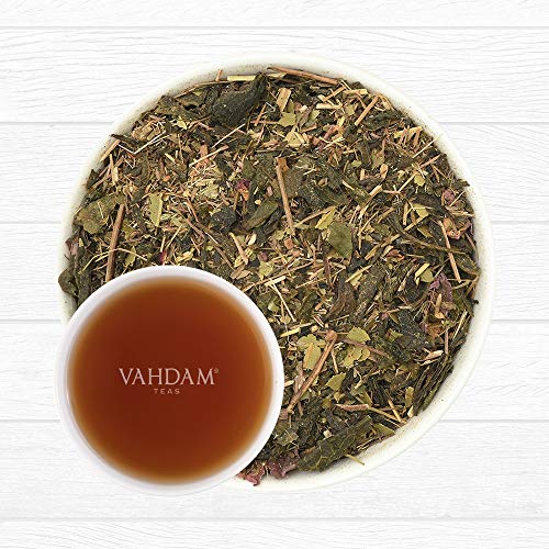 Té de Hierbas Ayurvédico (100 tazas), 21 HIERBAS, té 100% natural, hojas de té verde orgánico mezcladas con 21 hierbas medicinales de la India, se sirven calientes o con hielo, 200gr