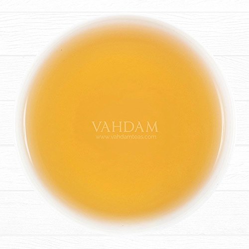 Té Kashmiri Kahwa - Té Chai Saffron Original Indio(50 Tazas), Té Verde Premium mezclado con Kashmiri Saffron, Almendras, Cardamoma y Canela - Té Kashmiri Supremo, Sano y Deliciosa, 100g