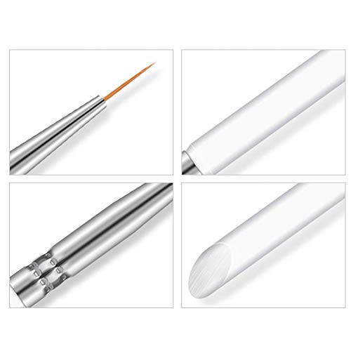 Teabelle 3pcs Pincel del Arte del Cavo de Cristal Línea Delgada de Uñas Cepillo de Dibujo Pluma Pintura Rayas Flor Nail Art Herramientas de Manicura