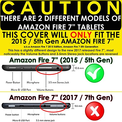 TECHGEAR Vidrio Compatible con Amazon Fire 7" 2015 Tablet - Auténtica Protector de Pantalla Vidro Templado (No para Amazon Fire 7" 2017)