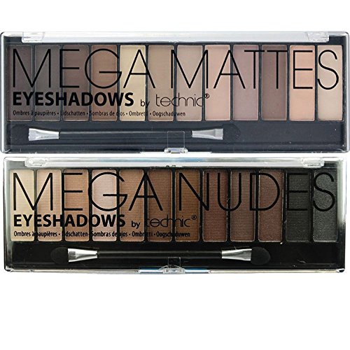 Technic Set de paleta de sombras de ojos Mega & Matte Nudes Beige,Negro y Brown