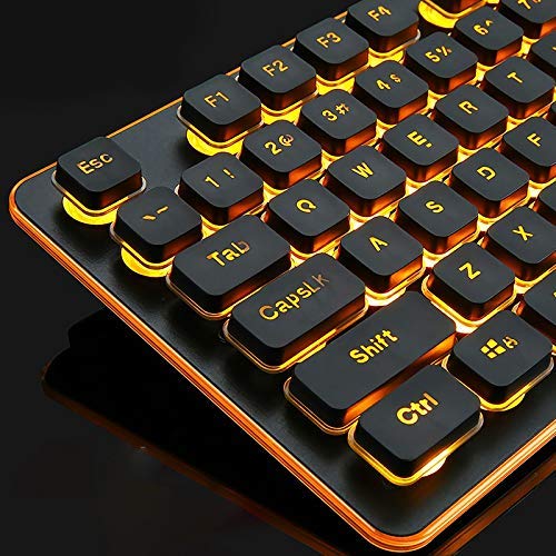 Teclado ergonómico teclado de la computadora teclado con retroiluminación iluminada teclado inalámbrico, de carga rápida, ultra silencioso silencioso teclado USB teclado del interfaz del juego Oficina