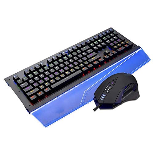 Teclado y ratón combo teclado de la computadora teclado teclado y ratón USB incluido, el teclado mecánico, el teclado del interfaz de carga rápida USB Mouse / Enfriar Efecto de iluminación, batería de