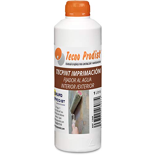 TECPINT IMPRIMACIÓN de Tecno Prodist - (1 Litro) Fijador al Agua sellante e incolora para Pintura en paredes Exterior e Interior - Alto anclaje - (INCOLORA)