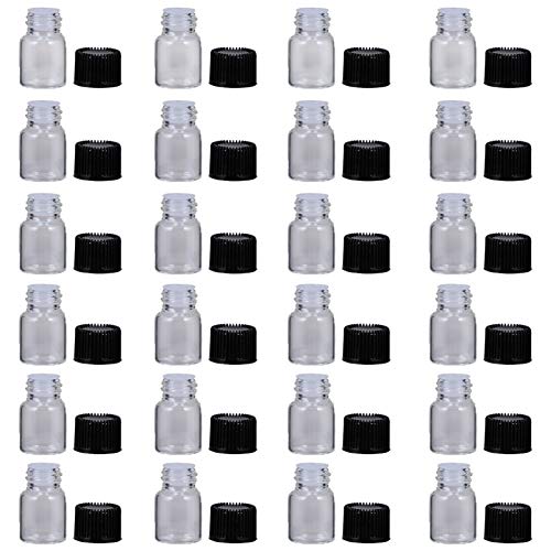 TEHAUX 30 Unids 2 Ml Botellas de Vidrio de Muestra Vacías Frascos Frascos Contenedor de Caja con Tapones de Rosca Frascos de Botella de Muestra Mini Transparente Botella de Emulsión