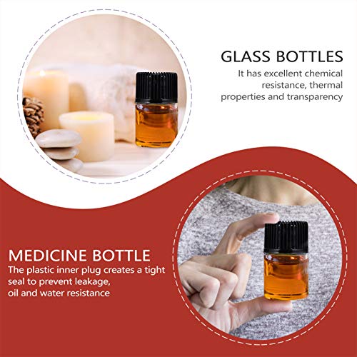 TEHAUX 30 Unids 2 Ml Botellas de Vidrio de Muestra Vacías Frascos Frascos Contenedor de Caja con Tapones de Rosca Frascos de Botella de Muestra Mini Transparente Botella de Emulsión