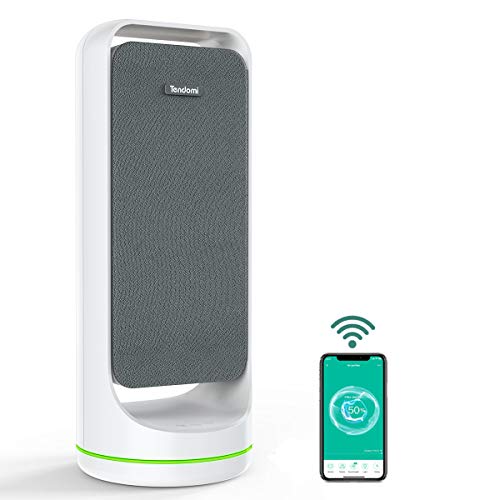 TENDOMI Purificador de Aire Portátil con HEPA para Hogar, WiFi Inteligente Air Purifier, 4 Modos de Purificación, 6 Modos de luz Nocturna, Oficina, Dormitorio, Alergia, Caspas, Polvo, Polen