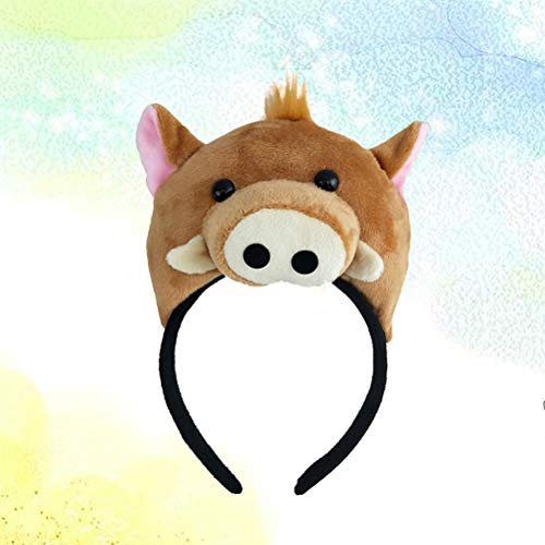TENDYCOCO Animal de Halloween con Banda de Pelo Jabalí de Dibujos Animados Loop Broche Juego de Roles Accesorios de Rendimiento para Cosplay Party