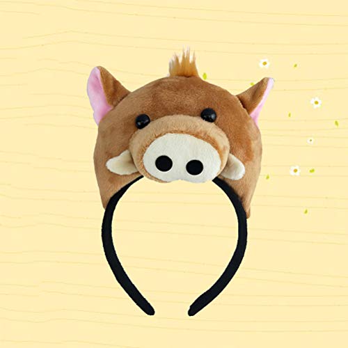 TENDYCOCO Animal de Halloween con Banda de Pelo Jabalí de Dibujos Animados Loop Broche Juego de Roles Accesorios de Rendimiento para Cosplay Party