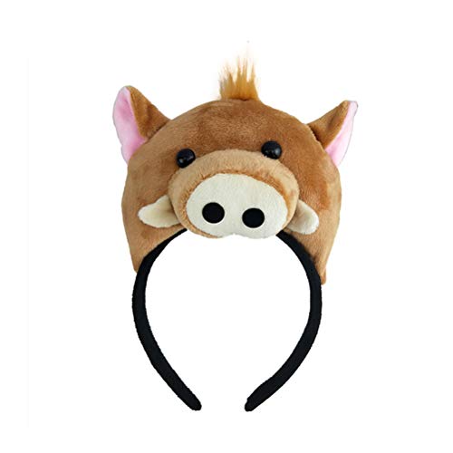 TENDYCOCO Animal de Halloween con Banda de Pelo Jabalí de Dibujos Animados Loop Broche Juego de Roles Accesorios de Rendimiento para Cosplay Party