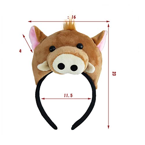 TENDYCOCO Animal de Halloween con Banda de Pelo Jabalí de Dibujos Animados Loop Broche Juego de Roles Accesorios de Rendimiento para Cosplay Party