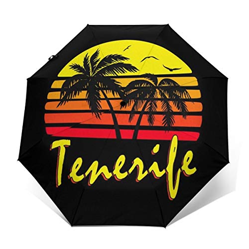 Tenerife Paraguas Plegable Compacto de Apertura y Cierre automático, Resistente al Viento, Plegable y automático, Parasol de Viaje