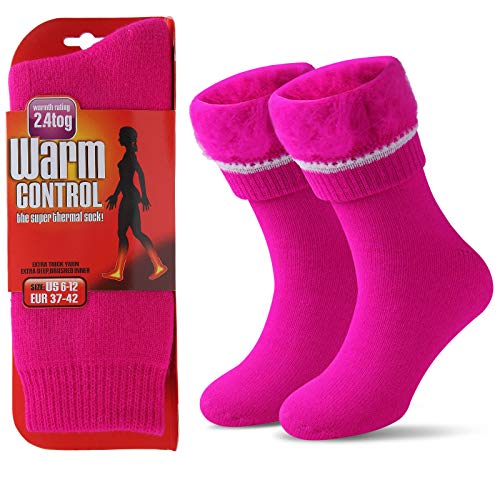 Térmicos de Invierno Calcetines de Lana Super Calor Gruesa Calentar Suave Cómodo Calcetines de Mujer Hombre (rosa, M/Hombre 36-41; Mujer 37-42)