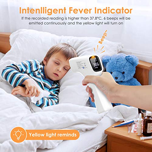 Termometro Infrarrojos IDOIT termometro infrarrojos sin contacto para adultos con alarma termometro frontal con memoria para adultos y niños