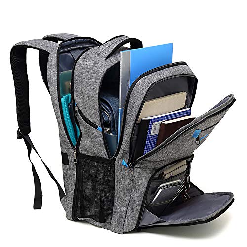 TFTREE Mochila para portátil Mochila de viaje para hombre para computadoras portátiles de 17.3 Bolsas de hombro multifuncionales para negocios seguridad impermeables-blue