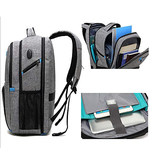 TFTREE Mochila para portátil Mochila de viaje para hombre para computadoras portátiles de 17.3 Bolsas de hombro multifuncionales para negocios seguridad impermeables-blue