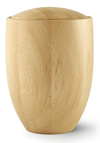 The Coffin Company Sevilla Edition - Urna de madera para cenizas de cremación – Madera de aliso torneada a mano (tono natural) – Tamaño adulto