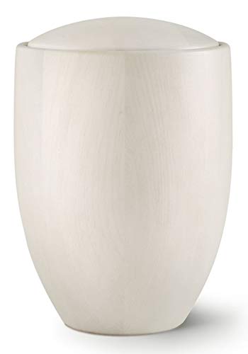 The Coffin Company Seville Edition - Urna de Madera para Cenizas de cremación - Madera de Aliso torneada a Mano (Color Blanco Abedul) - Tamaño para Adultos