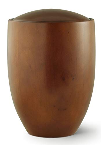 The Coffin Company Seville Edition - Urna de Madera para Cenizas de cremación - Madera de Aliso torneada a Mano (Tono Teca) - Tamaño para Adultos
