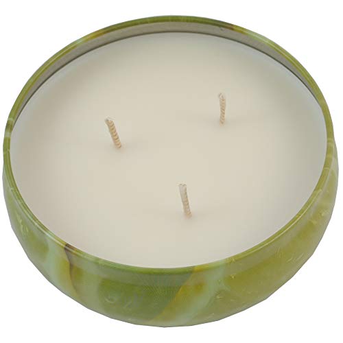 THE LONDON FRAGRANCE STORE - Vela Perfumada 3 Mechas - Aceites Aromáticos Explosión de Limón Seductora - Nuestra Cera Dura Más - Mechas Algodón - 107 mm Diámetro Amarillo