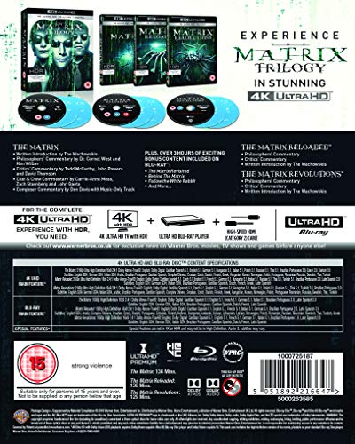The Matrix Trilogy (9 Blu-Ray) [Edizione: Regno Unito] [Italia] [Blu-ray]
