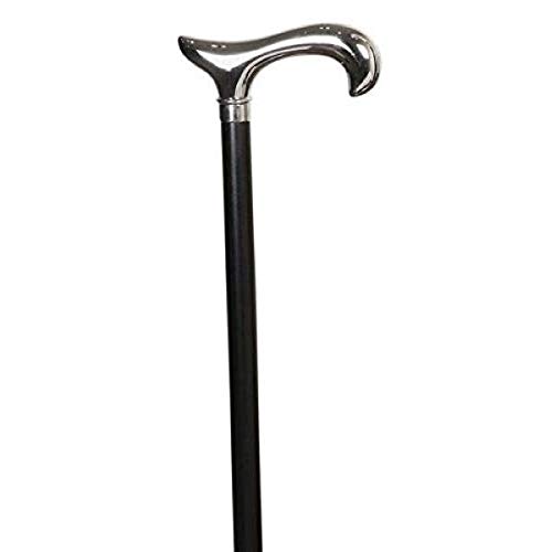 The Walking Stick Company - Bastón de madera de haya con punta de cruz, acabado de caucho negro, 92 cm
