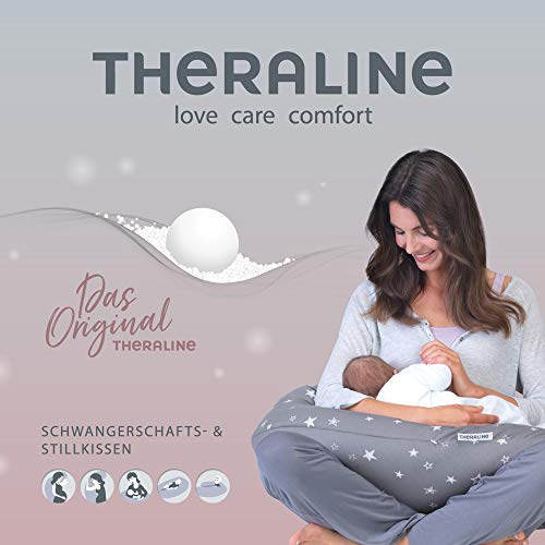 Theraline - Almohada perfecta para embarazo y lactancia, color gris