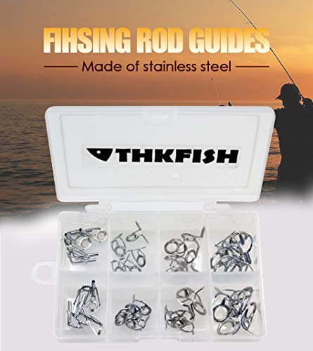 thkfish - Kit de reparación de cañas de pescar de acero para pesca de agua dulce, kit de reconstrucción de cañas de pescar, 40 unidades