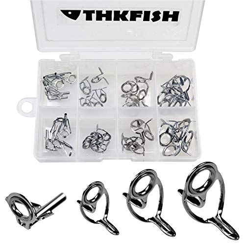 thkfish - Kit de reparación de cañas de pescar de acero para pesca de agua dulce, kit de reconstrucción de cañas de pescar, 40 unidades