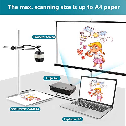 Thustand Cámara USB Visualizador USB de Ultra Alta definición V4K, Cámara de Documentos USB portátil para Windows, macOS y Chrome OS