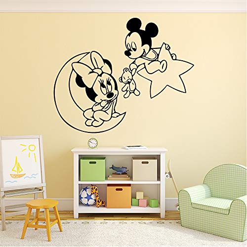 Tianpengyuanshuai Etiqueta engomada de la Pared de la decoración del hogar de la Moda y de la Luna Etiqueta de la Pared Impermeable para el Mural de la habitación de los niños 42X51cm