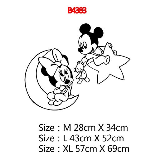 Tianpengyuanshuai Etiqueta engomada de la Pared de la decoración del hogar de la Moda y de la Luna Etiqueta de la Pared Impermeable para el Mural de la habitación de los niños 42X51cm